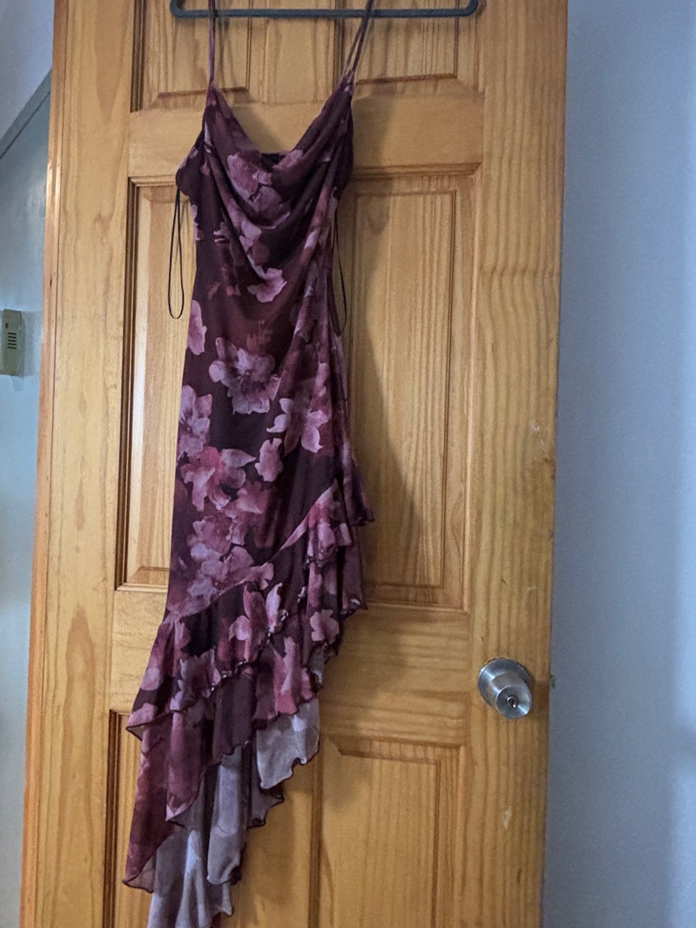 Windsor Plum Floral Asymmetrical Slip Dress
